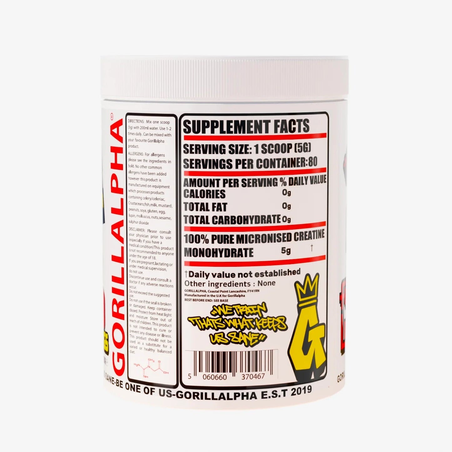 Gorillalpha 100% Creatine 400g
