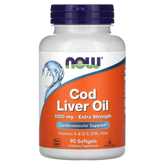 NOW Foods Cod Liver Oil - 1000mg extra strength - 90 softgel