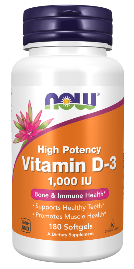 NOW Food's Vitamin D-3 1000iu  180 soft gels