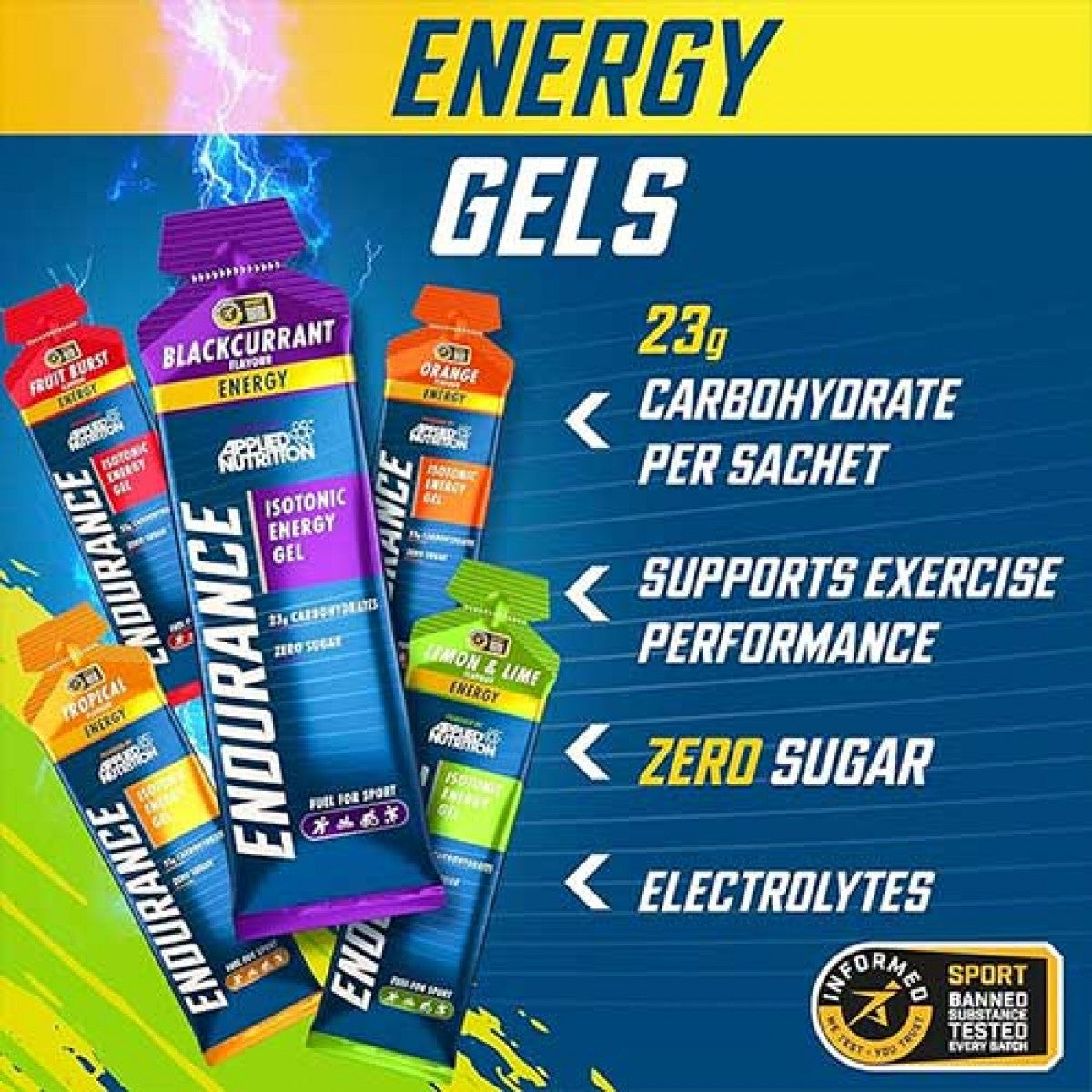 Applied Endurance Isotonic Energy Gels Variety Pack (Box of 6 Gels)