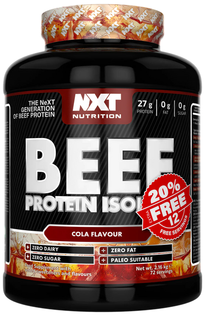 (20% Extra Free) NXT Nutrition Beef Protein Isolate 2.16kg (20% Extra Free)