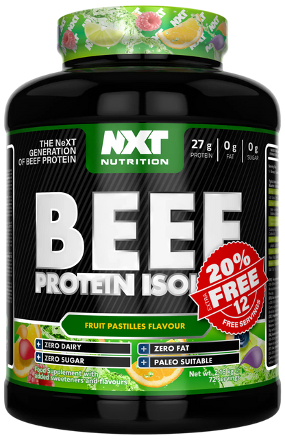(20% Extra Free) NXT Nutrition Beef Protein Isolate 2.16kg (20% Extra Free)