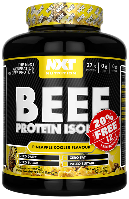 (20% Extra Free) NXT Nutrition Beef Protein Isolate 2.16kg (20% Extra Free)