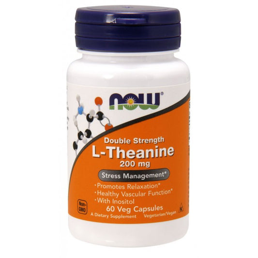 NOW Foods L-Theanine 200 mg - 60 Veg Capsules